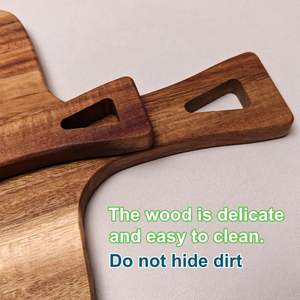 Tabla de Madera de Acacia de 14 x 8.5 Pulgadas con Mango, Bandeja de Madera para Charcutería, Tabla de Cortar y Servir Versátil para Carne y Queso, Marca Lumina Anis - Product Image 4