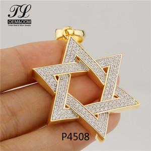 Iced out Micro Pave sao của <span class=keywords><strong>David</strong></span> moissanite Mặt dây chuyền Sterling Silver hip hop trang sức với thiết kế độc đáo - Product Image 5