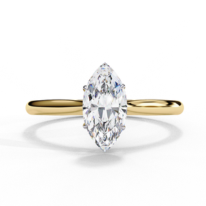 Bague élégante en or jaune et diamants pour femme, design minimaliste, bijou à porter au quotidien - Product Image 2