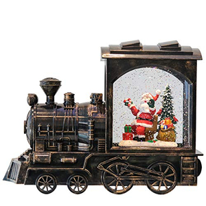 Lampe à huile de Noël Père Noël en forme de train, lampe à vent lumineuse à eau, lumières de Noël, cadeau artisanal - Product Image 3