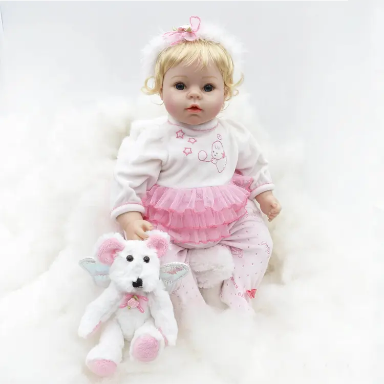 Lifereborn 42 cm pink little girl small size rebirth doll Soft silicone vinyl reborn babies with cloth body doll baby reborn