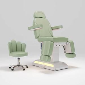 Table de massage électrique à trois moteurs en cuir PU, cadre en acier inoxydable moderne, multifonctionnelle pour extensions de cils - Product Image 3