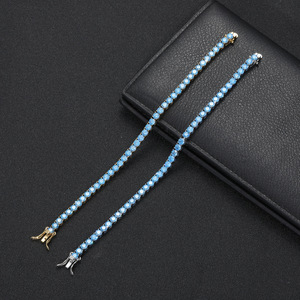 Pulsera de tenis estilo Hip Hop, pulsera de circonio azul marino de una sola fila, collar de moda Tanjing Lijing - Product Image 1