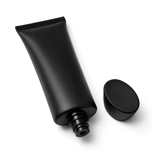 Luxury Black <b>Plastic</b> Cosmetic Squeeze <b>Tube</b> with Gold Electroplated Screw Cap - Product Image 2