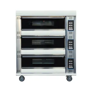 Commercial Indoor Bake Pizza Three Deck 6 Tray Bread Bakery Oven pizza ovens for sale