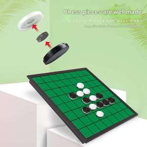 Reversi <span class=keywords><strong>Othello</strong></span> <span class=keywords><strong>gioco</strong></span> Set di strategia classica con pezzi magnetici per la famiglia di <span class=keywords><strong>gioco</strong></span> di lusso in pelle scacchi interattivi adulti - Product Image 3