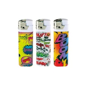 Custom Logo Plastic Refill Smoking Butane Lighters Small Electronic Gas Lighters