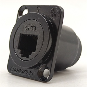 D Loại bảng điều khiển gắn Kết Màu Đen RJ12 6P6C Jack nối truyền dữ liệu cổng kép Cat3 ổ cắm Adapter - Product Image 2