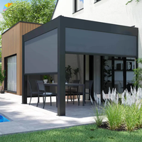 Pergola en aluminium à lames orientables électriques, design personnalisé, pour terrasse de jardin extérieure, abri d'été, en vente