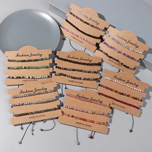 3 unids/set 4mm pulsera trenzada de piedra Natural azul aguamarinas ágatas sodalita Mini cuentas pulsera de cuerda ajustable para Mujeres Hombres - Product Image 3