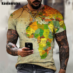 T-shirt unisexe avec imprimé drôle pour homme et femme, haut unisexe avec impression en 3D, inspirée des cartes <span class=keywords><strong>du</strong></span> <span class=keywords><strong>monde</strong></span>, mode <span class=keywords><strong>2022</strong></span>, OEM et ODM - Product Image 3