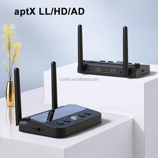 Optical Fiber Qualcomm AptX LL HD AD Dual Antenna Bypass Wireless Bluetooth Transmitter Receiver Low Latency Aux Audio Adapter