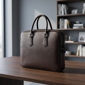 Maletín para Portátil de Cuero Genuino Marrón con Asas, Ligero, Portátil, Impermeable y Duradero, Bolsa de Oficina - Product Image 2