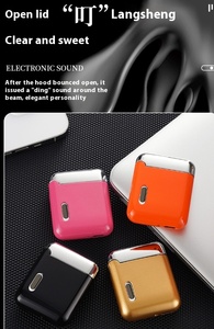 Biểu tượng tùy chỉnh kim loại có thể nhìn thấy cửa sổ bơm lại khí Thuốc lá nhẹ hơn Windproof mát đôi màu xanh ngọn lửa máy bay phản lực ngọn đuốc nhẹ hơn - Product Image 2