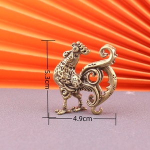 1 pieza Figura de latón de <span class=keywords><strong>Gallo</strong></span> del Zodíaco con Cola Larga, Mascota de Té Artesanal, Artículo Antiguo, Decoración de Escritorio de Oficina, Figura de Cobre - Product Image 3