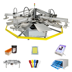 3 màu <span class=keywords><strong>8</strong></span> trạm quay lụa Màn hình in ấn Máy Báo Chí Kit với 3PC flash máy sấy cho vải T-Shirt - Product Image 2