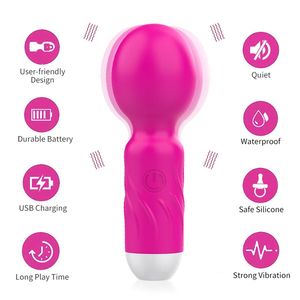 Vibrateur portable rechargeable par USB, jouets sexuels de massage, masturbateur féminin, bâton érotique AV, vibrateur clitoridien, jouet de flirt pour adultes - Product Image 3