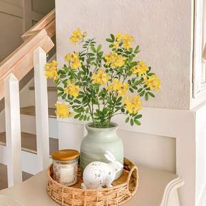 Nouvel Arrivage : Plantes Artificielles de Fleurs Jaunes et Feuilles d'Osmanthus pour Décoration Maison, Fêtes et Mariages - Product Image 6