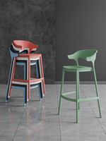 Tabouret de bar design en bambou, luxe léger, moderne, avec dossier haut, pour îlots de cuisine et comptoirs de bar