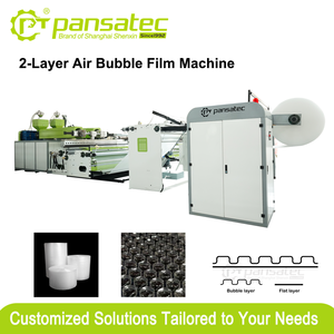 Pansatec 2 Layer High Efficiency LDPE LLDPE HDPE PP Air Bubble Film Wrap Sheet Roll Cutting Making Extrusion Machine