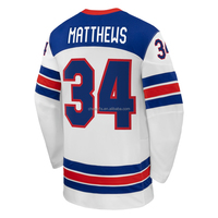 Jersey Hoki Es AS 2026 Bordir Seragam Tim Nasional # 19 Matthew Tkachuk # 43 Quinn Hughes # 34 Auston Matthews