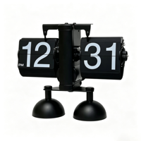 Horloge de table à bascule en métal avec double support, style européen moderne, tendance et minimaliste, décoration polyvalente pour la maison