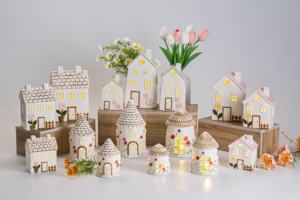 Micro Paysage Porcelaine Décorations Petit Blanc Lumineux <span class=keywords><strong>Maison</strong></span> <span class=keywords><strong>De</strong></span> Noë<span class=keywords><strong>l</strong></span> Nouvel An Céramique Décoration Graduation Ramadan Cadeau - Product Image 2