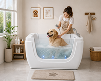 Baignoire Spa Bébé Luxe Moderne avec Massage à Bulles en Acier Inoxydable, Installation Autoportante