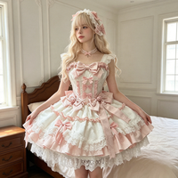 Robe Lolita douce et mignonne de type poupée, rose, style princesse fugitive, robe à bretelles pour anniversaire, pour femmes adultes
