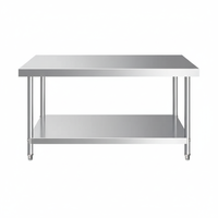 Meilleur prix, vente en gros d'usine, établi en acier inoxydable double couche 201/304, table en acier inoxydable pour cuisine de restaurant