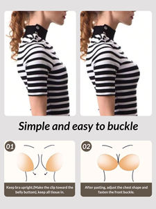 Push <span class=keywords><strong>Sexy</strong></span> Yapışkan Sütyen Spandex/Naylon Yapışkanlı Sırtı Açık Kuplar Güçlü Tutuş Görünmez Yeniden Kullanılabilir Kaldırma Pedleri Özel OEM ODM Doğrudan - Product Image 4