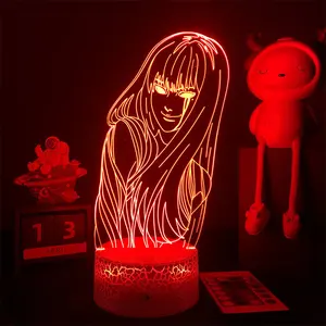 Lampu Gambar 3D Anime Jepang Junji Ito Koleksi Kawakami Tomie Lampu Malam 3D dengan 7 Warna Berubah