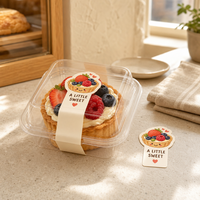 Autocollant d'étanchéité alimentaire mat personnalisé en PVC découpé à l'emporte-pièce, adhésif pour boîte de boulangerie et emballage cadeau avec impression de logo dessin animé Kawaii