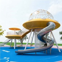 Équipement de terrain de jeux UFO personnalisé pour projet, aire de jeux extérieure pour enfants sur mesure avec toboggan pour parc d'attractions