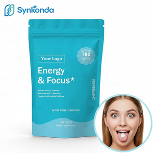 Compresse Rinfrescanti al Peppermint Energy Focus 80mg, Caffeina Naturale, Vitamine B, L-Teanina, 180 Compresse, Uso per Adulti, Esercizio e Studio - Product Image 1