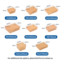 Boîte d'emballage alimentaire en papier kraft biodégradable et compostable, vente en gros, logo personnalisé, conteneur jetable pour plats à emporter, écologique, Brésil