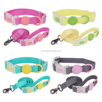 Collier pour chien et chat de luxe personnalisé avec logo, en polyester enduit de PVC souple, imperméable, réglable, avec boucle transparente et anneau en D