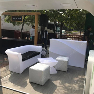 Set di Mobili da <span class=keywords><strong>Esterno</strong></span> Moderno in Plastica Impermeabile con LED, Divano e Tavolo per 4 Persone - Product Image 6