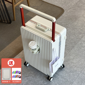 Travel <b>Suitcase</b> With Aluminum Frame 360 Degree Spinner Wheels <b>Lock</b> For Leisure Travel Unisex Elegant White Black Silver Light - Product Image 1