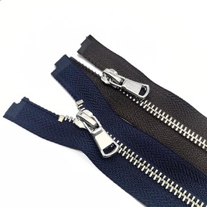 Cremallera de cobre de extremo abierto de 50 cm con dientes plateados de alta calidad personalizada # Cierre Metálico de 50cm de Largo para Uso Textil en el Hogar, para Abrigos, Pantalones y Chaquetas - Product Image 4