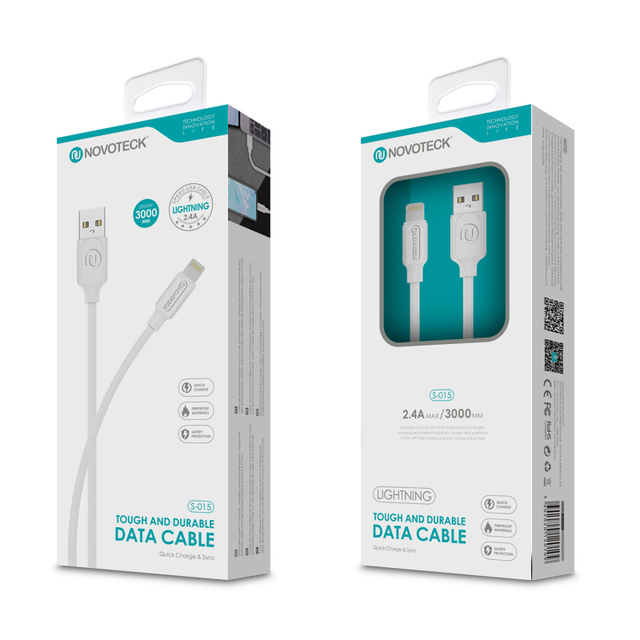 Custom Data Cable Folding Packing Box with PVC Transparent Window Storage Phone USB Data Cable Packaging Box