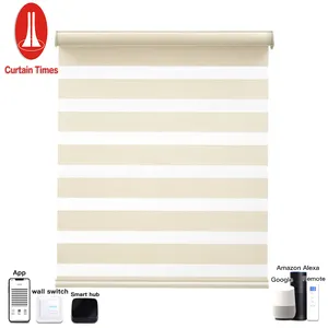 Day And Night Blind Blackout Blinds Shades Window Motorized Remote Control Roller Blind Battery Operated Motor Zebra Shades