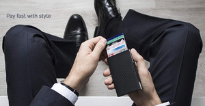 Titolare Della Carta automatico 8 Carte <span class=keywords><strong>e</strong></span> banconote schede Pop-Up Sottile Portafoglio RFID Blocco - Product Image 5