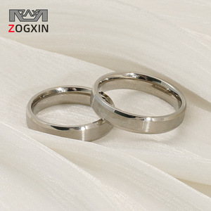 Minimalist <b>Titanium</b> Steel <b>Ring</b> Plain Wedding Band For Couple Jewelry Stainless Steel Round Geometric Design ZR1763S 11 - Product Image 2