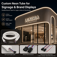 Tube néon LED flexible en silicone RGBW rond de 40 mm, 24 V, adressable, 1834IC, 10 m/rouleau, pour façade, scène, signalétique