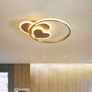 Lámpara de Techo LED Moderna y Minimalista en Forma de Corazón, Estilo Nórdico Romántico, Cálida, Totalmente de Cobre, para Dormitorio y Sala de Estar de Lujo - Product Image 1