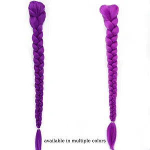 Cola de Caballo Sintética Trenzada Morada para Disfraces Infantiles, Cola de Caballo de 26 Pulgadas de Largo con Pinzas para Niñas, Halloween, Navidad - Product Image 6