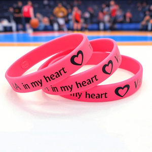 Benutzer definierte Sport Gummi Silikon wasserdicht Siebdruck Werbe armbänder Männer Machen Sie Ihre eigenen Gummi Armbänder Nachricht Logo - Product Image 3