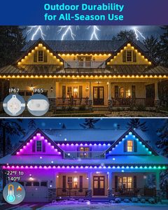 Lumière LED programmable intelligente à commande par application, pour décoration de Noël et de fêtes, éclairage commercial à points LED - Product Image 2