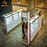Meubles de présentation pour magasin d'optique avec vitrine en verre LED, présentoir personnalisé avec tiroirs pour la vente de lunettes